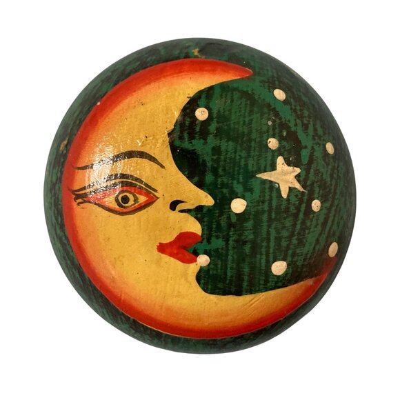 Celestial Moon And Stars Hand Painted Wooden Trinket Box - Picture 1 of 8